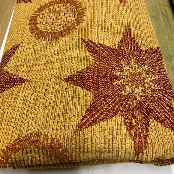 Upholstery Fabric - Gold with red stars - Picture 1 of 3
